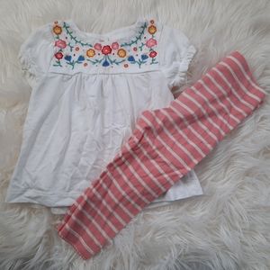 Mini boden 2 piece outfit with embroidery detail